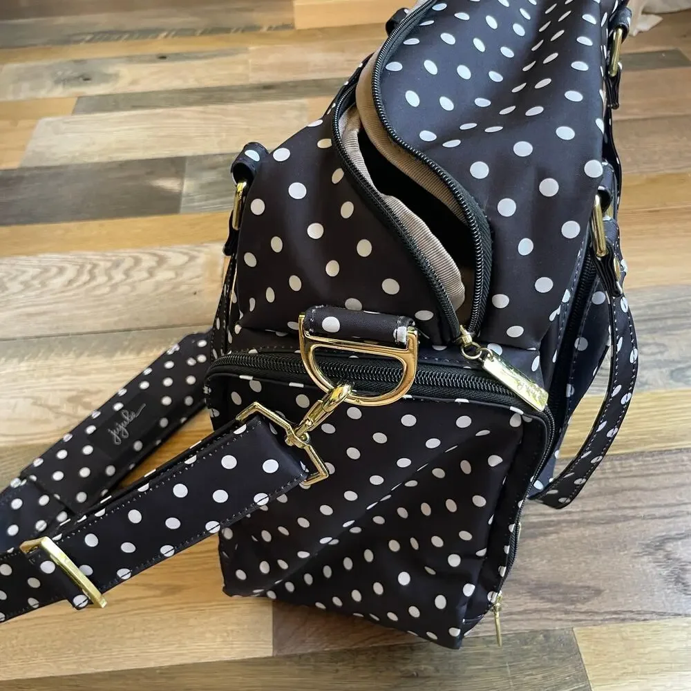 JuJuBe BFF Convertible Diaper Bag The Duchess Black White Polka Dot